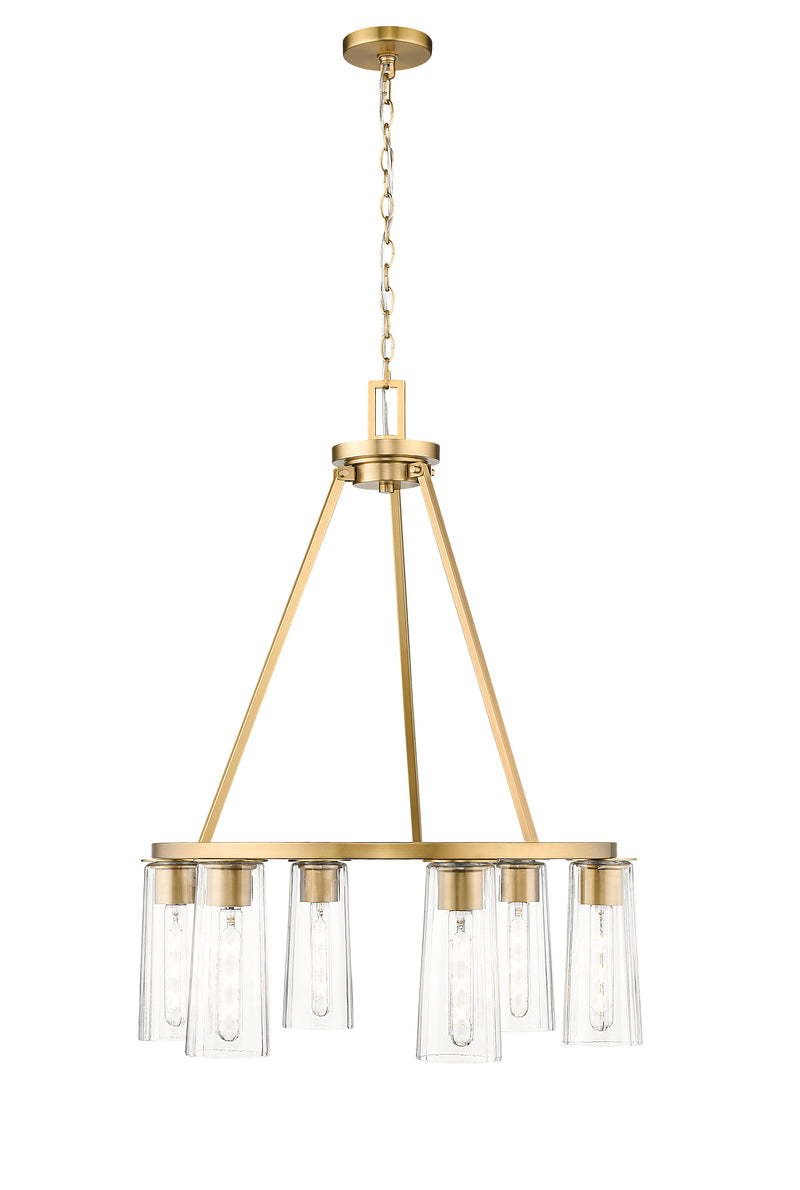Titus 6 Light 26" Chandelier in Modern Gold