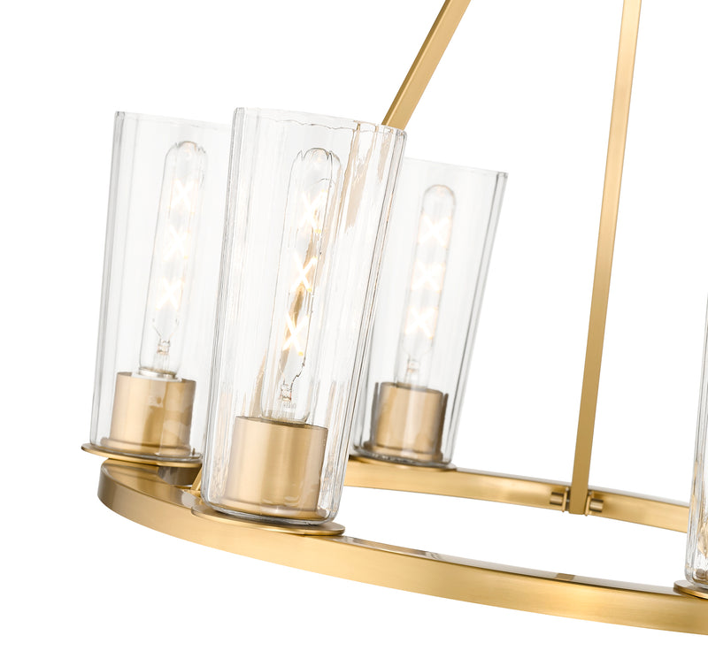 Titus 6 Light 26" Chandelier in Modern Gold