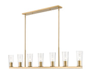 Titus 7 Light 63.5" Linear Pendant in Modern Gold