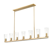 Titus 7 Light 63.5" Linear Pendant in Modern Gold