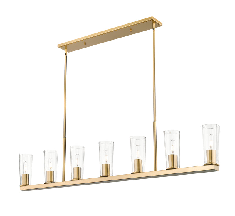 Titus 7 Light 63.5" Linear Pendant in Modern Gold