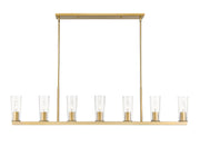 Titus 7 Light 63.5" Linear Pendant in Modern Gold