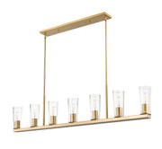 Titus 7 Light 63.5" Linear Pendant in Modern Gold