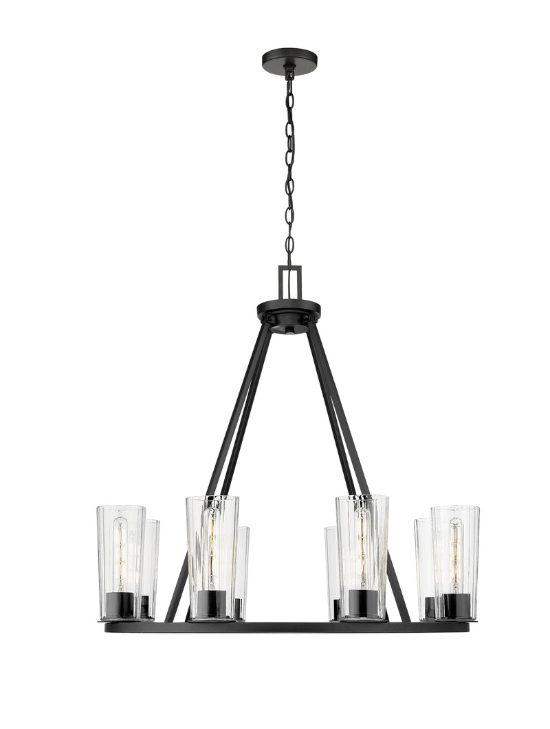 Titus 8 Light 33" Chandelier in Matte Black