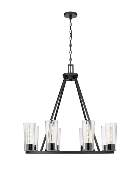 Titus 8 Light 33" Chandelier in Matte Black
