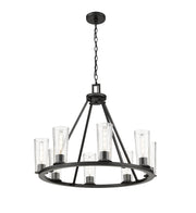 Titus 8 Light 33" Chandelier in Matte Black