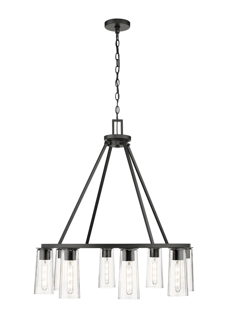 Titus 8 Light 33" Chandelier in Matte Black
