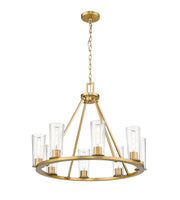 Titus 8 Light 33" Chandelier in Modern Gold