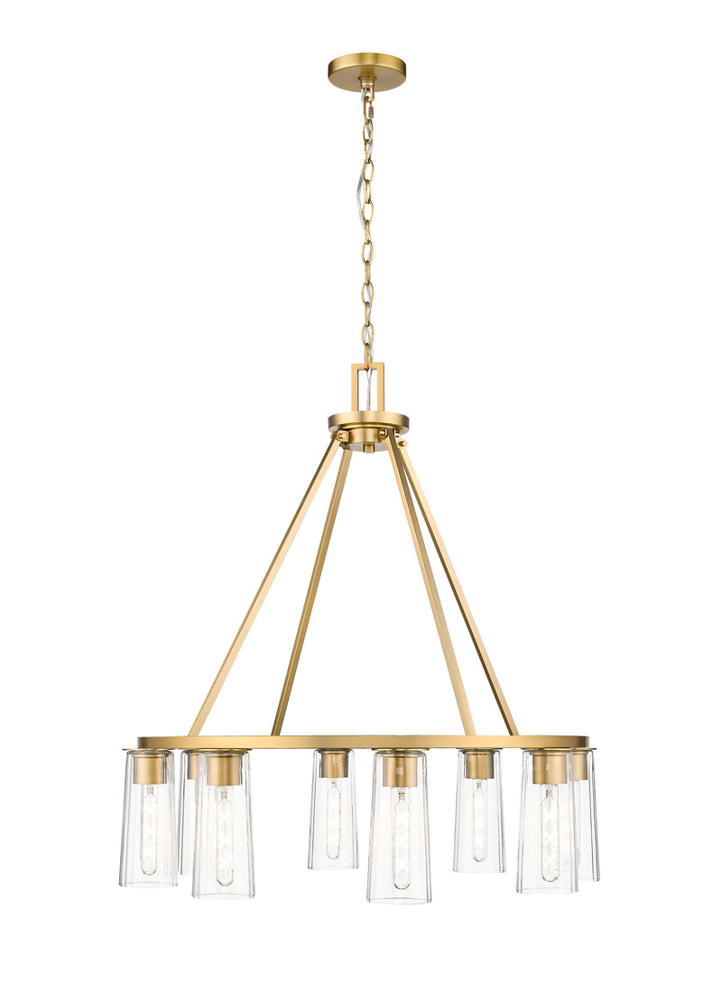 Titus 8 Light 33" Chandelier in Modern Gold