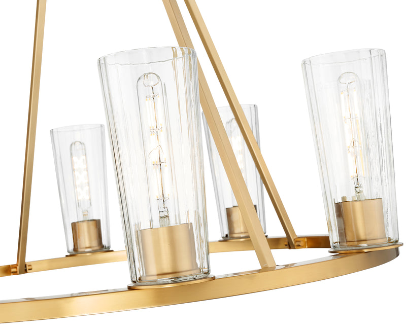 Titus 8 Light 33" Chandelier in Modern Gold