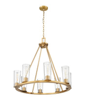 Titus 8 Light 33" Chandelier in Modern Gold