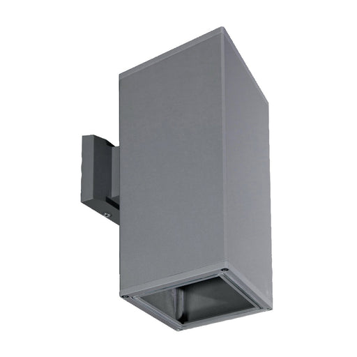 Square 2-Light 12.25" Up and Down Outdoor Wall Light in Grey