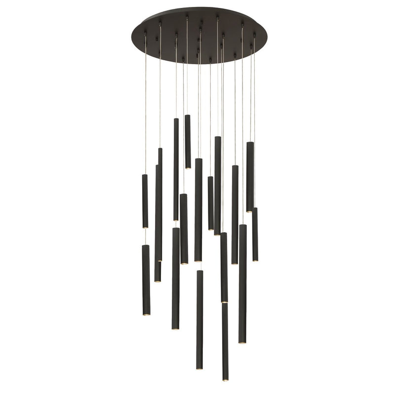 Santana 18-Light 24" Cluster Pendant in Matte Black