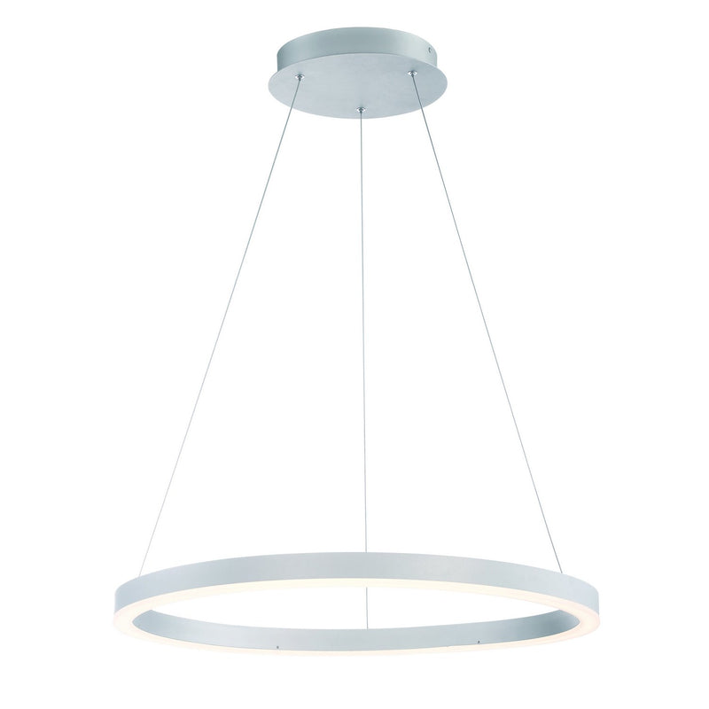 Spunto 27.5" Ring Pendant in Brushed Silver