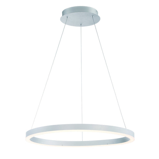 Spunto 27.5" Ring Pendant in Brushed Silver
