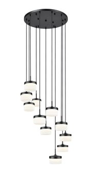 Renaud 11 Light 28" Pendant in Matte Black