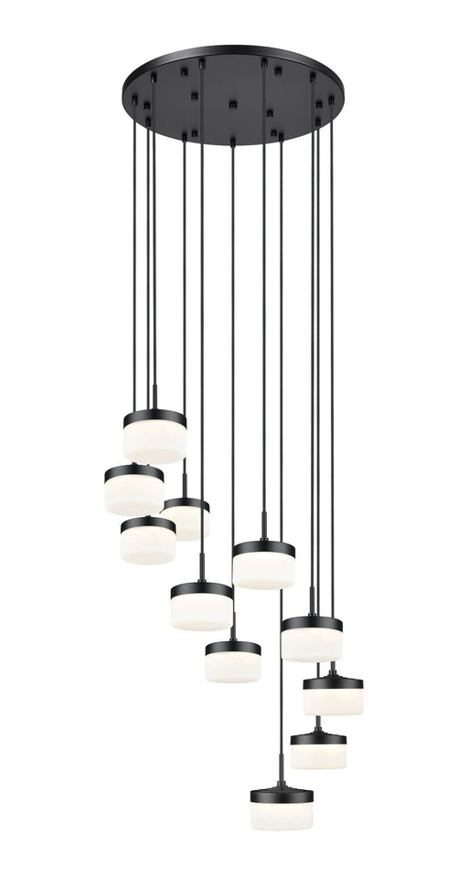 Renaud 11 Light 28" Pendant in Matte Black