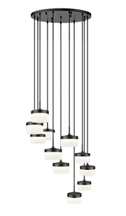 Renaud 11 Light 28" Pendant in Matte Black