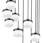 Renaud 11 Light 28" Pendant in Matte Black