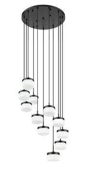 Renaud 11 Light 28" Pendant in Matte Black