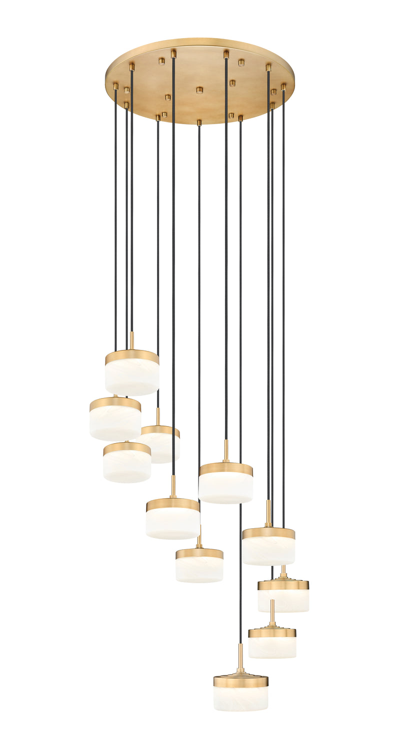 Renaud 11 Light 28" Pendant in Modern Gold