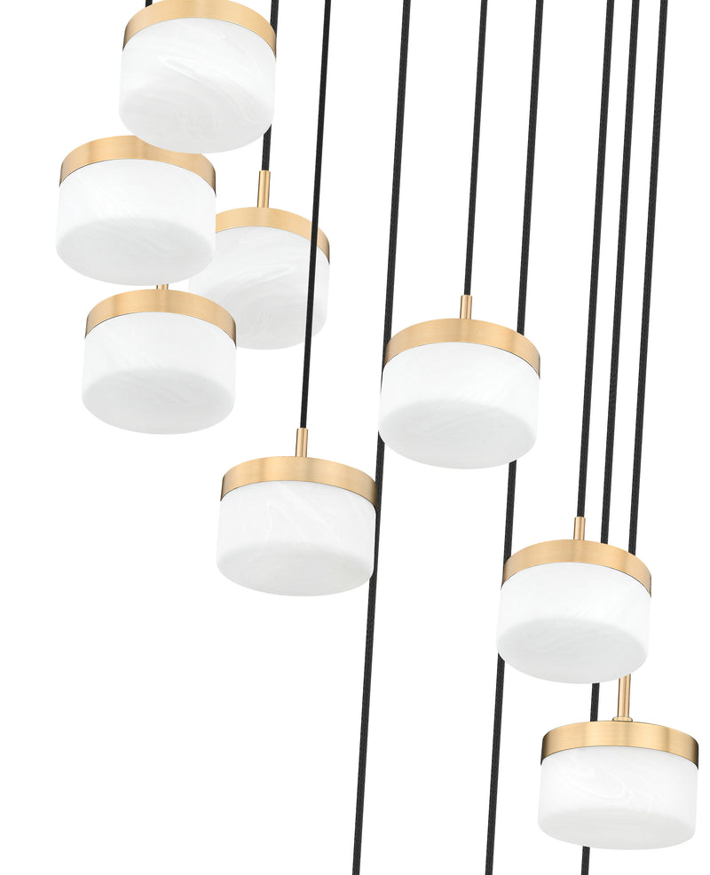 Renaud 11 Light 28" Pendant in Modern Gold
