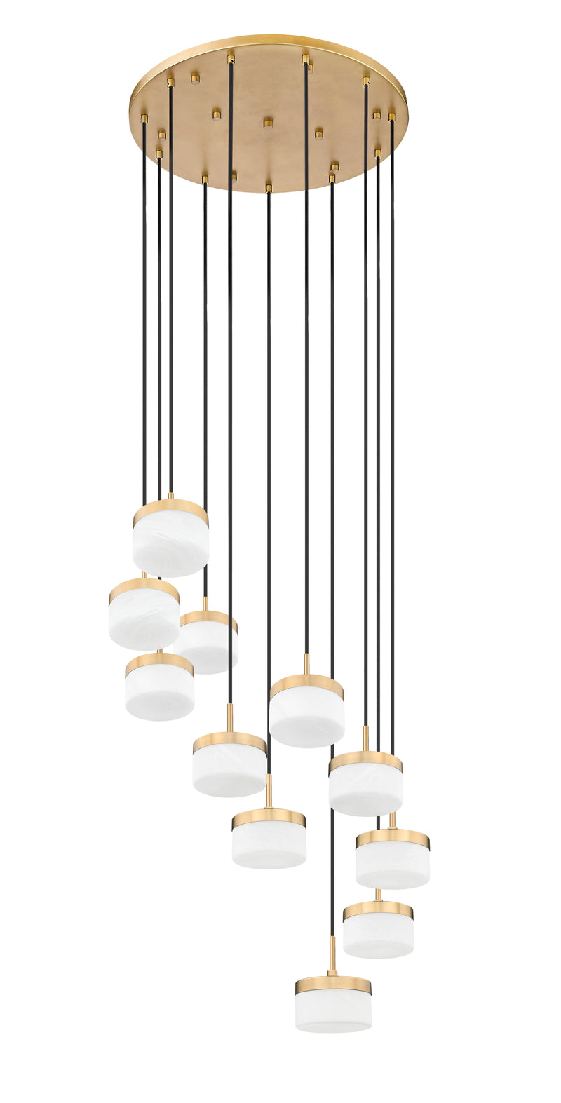 Renaud 11 Light 28" Pendant in Modern Gold