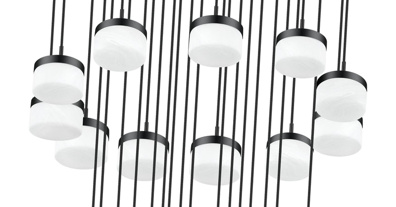 Renaud 27 Light 40.75" Pendant in Matte Black