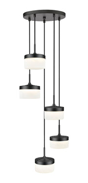 Renaud 5 Light 15.75" Pendant in Matte Black