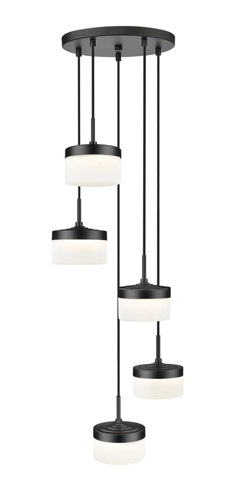 Renaud 5 Light 15.75" Pendant in Matte Black
