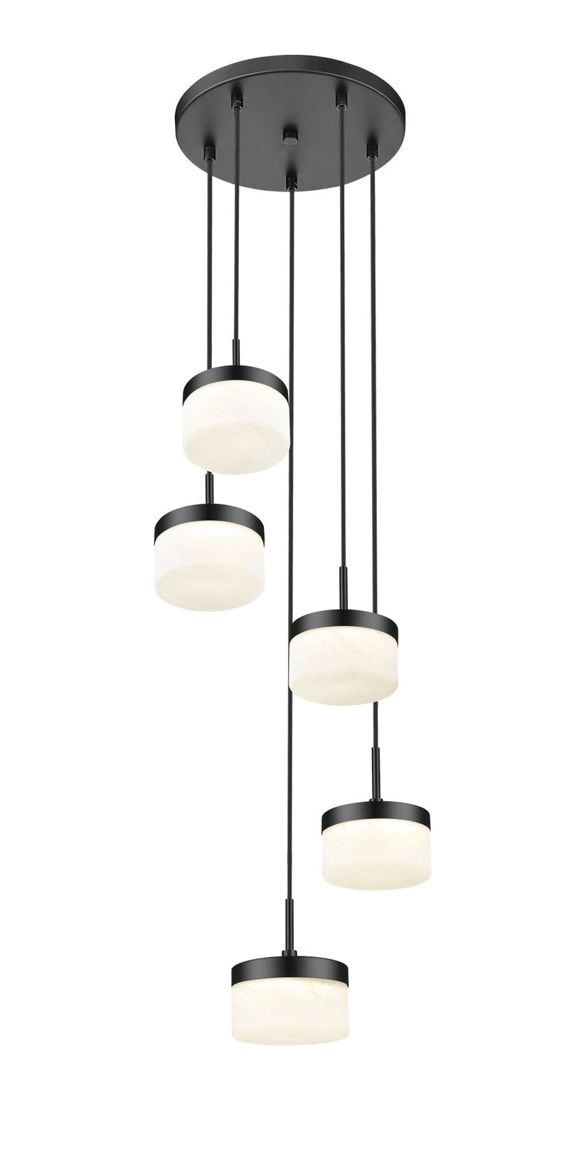 Renaud 5 Light 15.75" Pendant in Matte Black