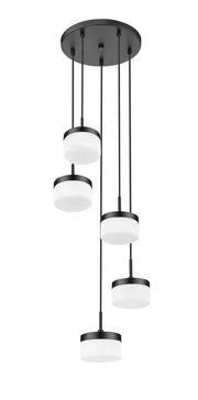 Renaud 5 Light 15.75" Pendant in Matte Black