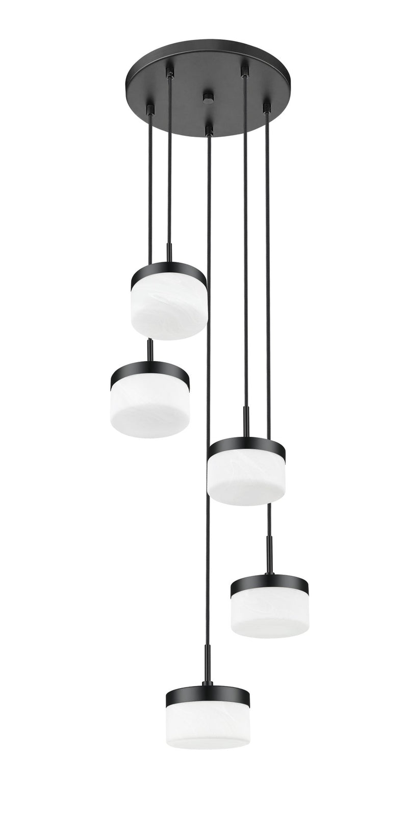 Renaud 5 Light 15.75" Pendant in Matte Black