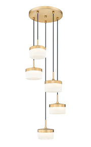 Renaud 5 Light 15.75" Pendant in Modern Gold