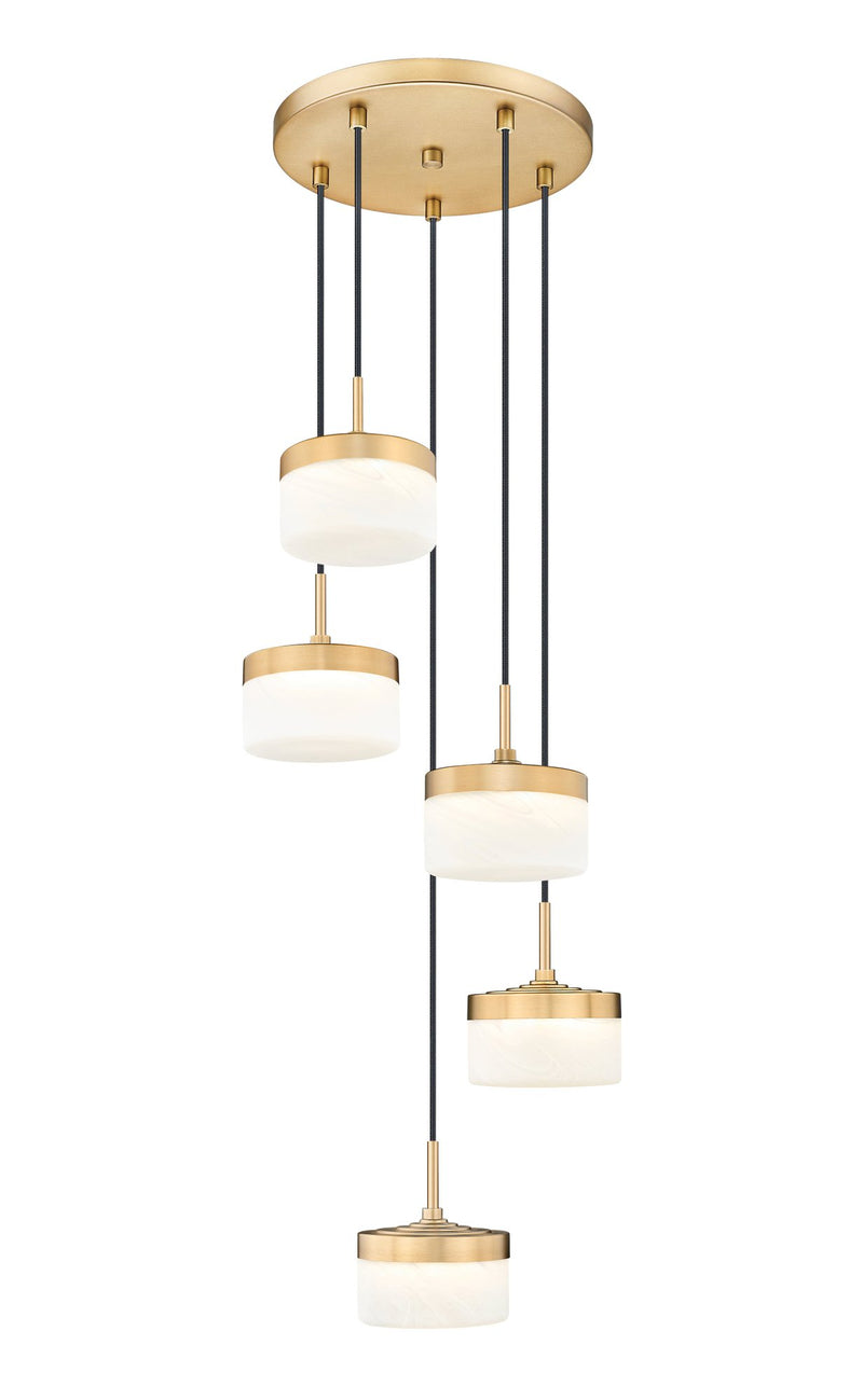 Renaud 5 Light 15.75" Pendant in Modern Gold