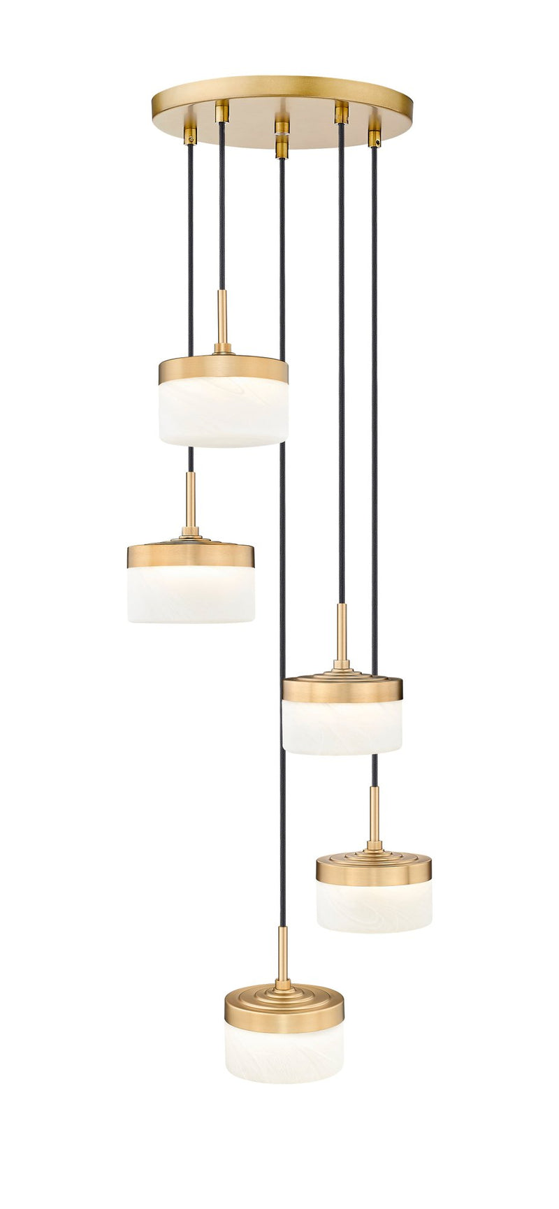 Renaud 5 Light 15.75" Pendant in Modern Gold