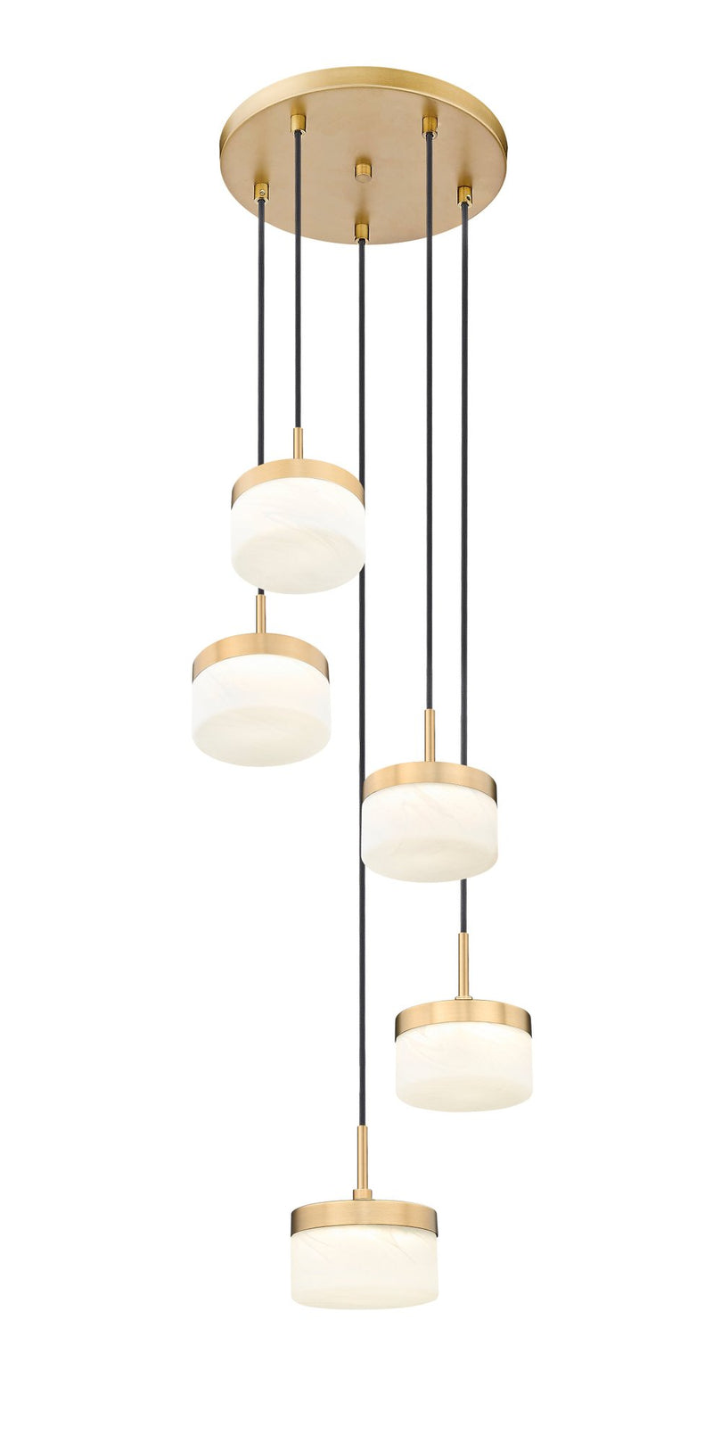 Renaud 5 Light 15.75" Pendant in Modern Gold
