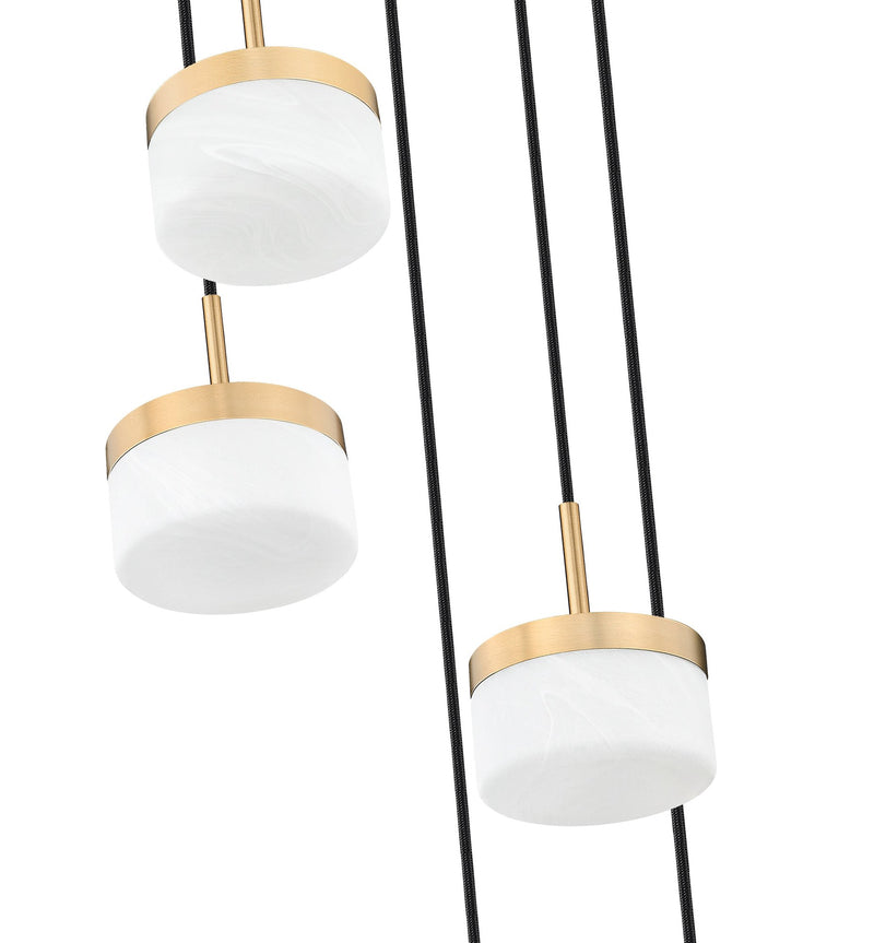 Renaud 5 Light 15.75" Pendant in Modern Gold