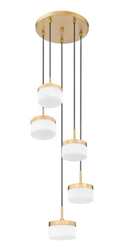 Renaud 5 Light 15.75" Pendant in Modern Gold
