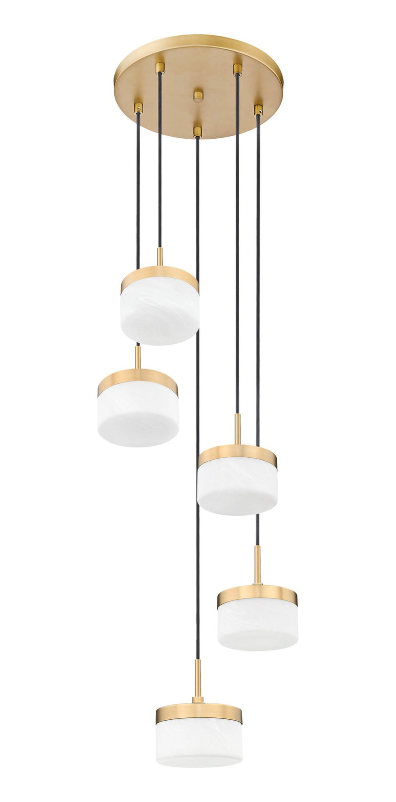 Renaud 5 Light 15.75" Pendant in Modern Gold
