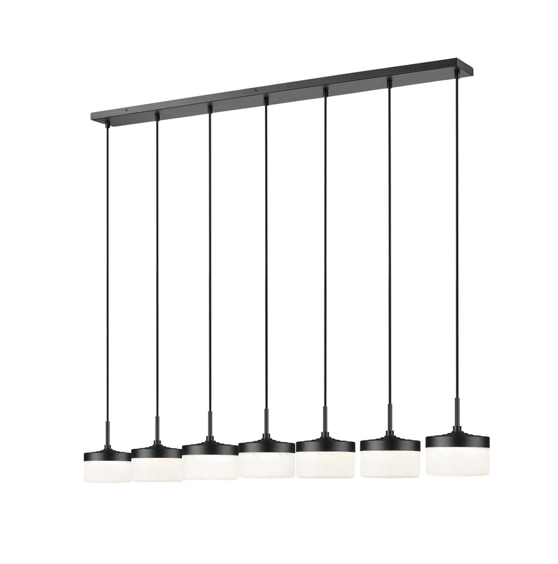 Renaud 7 Light 58.75" Linear Pendant in Matte Black
