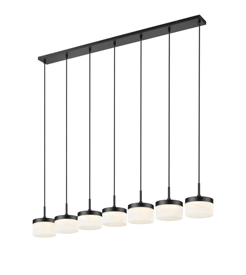 Renaud 7 Light 58.75" Linear Pendant in Matte Black