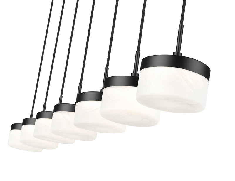 Renaud 7 Light 58.75" Linear Pendant in Matte Black