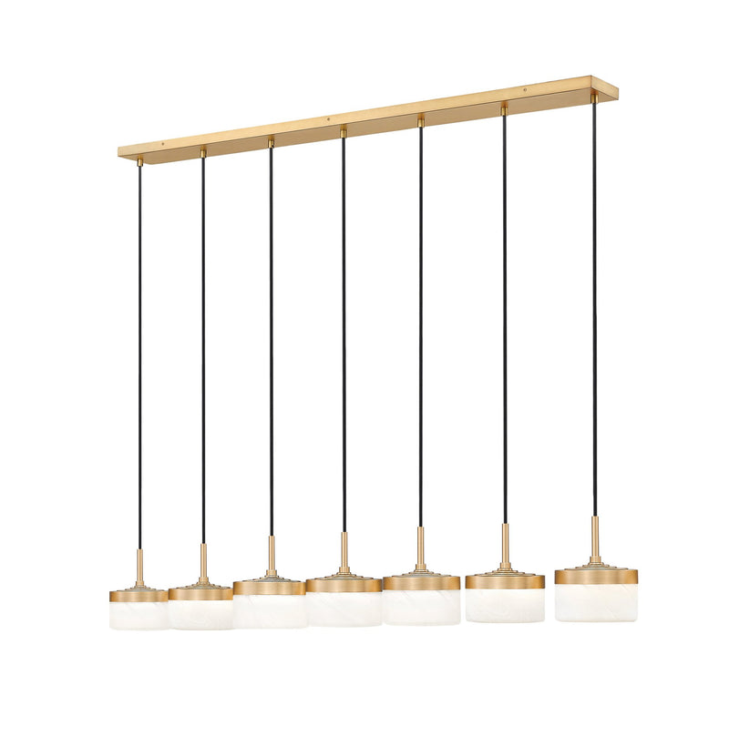 Renaud 7 Light 58.75" Linear Pendant in Modern Gold