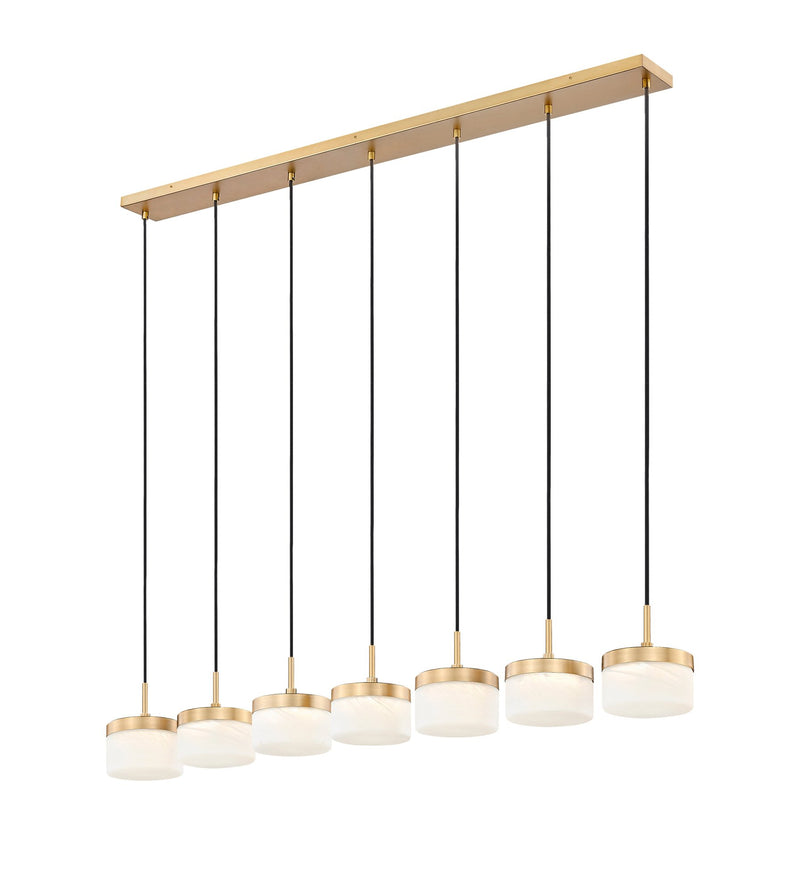 Renaud 7 Light 58.75" Linear Pendant in Modern Gold