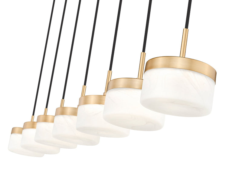Renaud 7 Light 58.75" Linear Pendant in Modern Gold