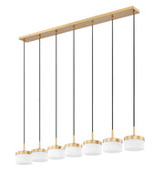 Renaud 7 Light 58.75" Linear Pendant in Modern Gold