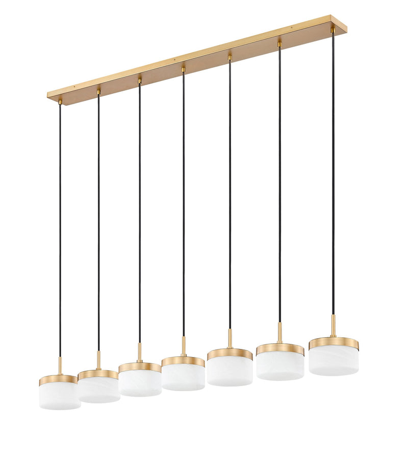 Renaud 7 Light 58.75" Linear Pendant in Modern Gold