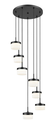 Renaud 7 Light 21" Pendant in Matte Black