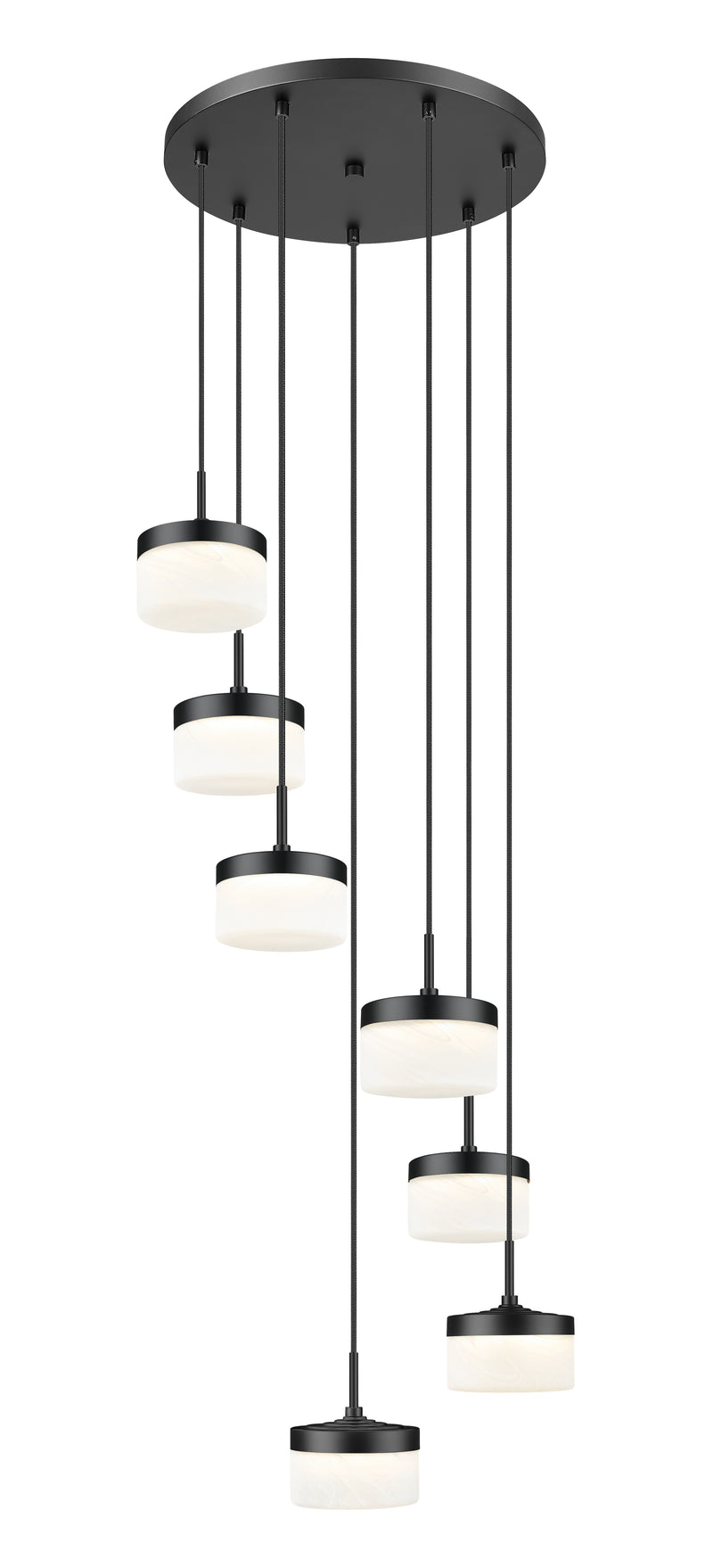Renaud 7 Light 21" Pendant in Matte Black